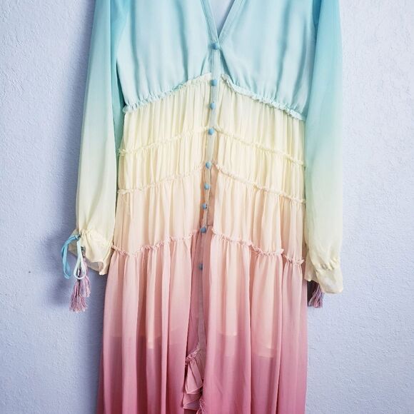 Chicwish Rainbow Gradient Maxi Dress - Picture 4 of 11